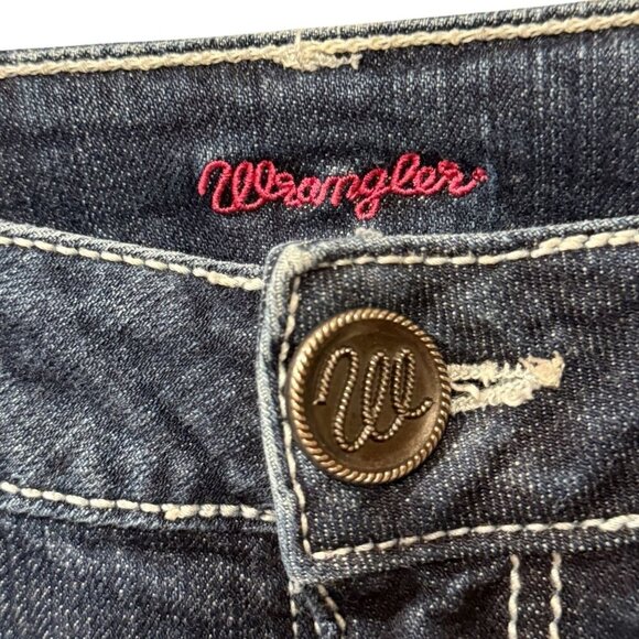 Wrangler Womens Medium Wash Bootcut Jeans With Embellished Back Pockets Size 5 - Picture 4 of 11